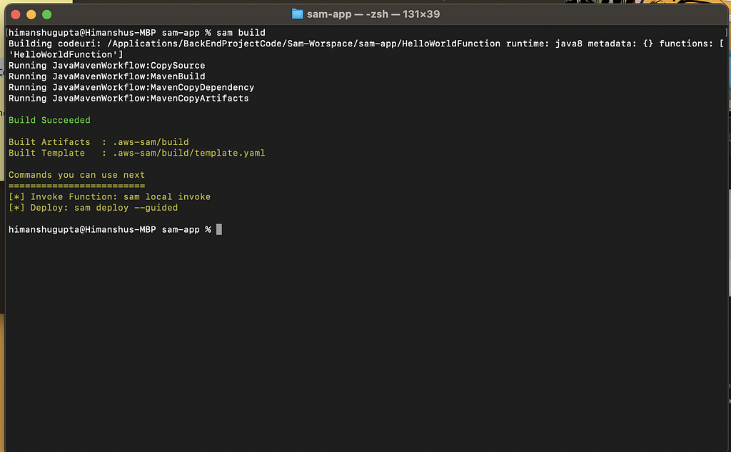 Building AWS Lambda Project using SAM CLI Build command.
