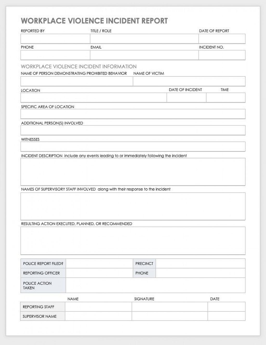 Accident Report Form Template Addictionary