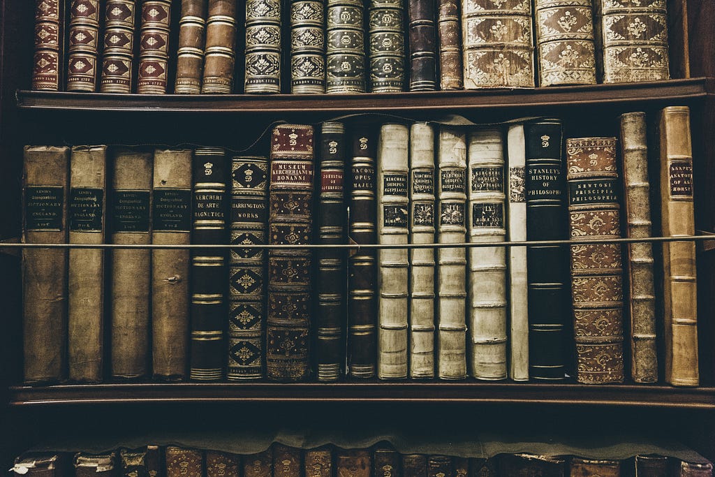 A library full of ancient books