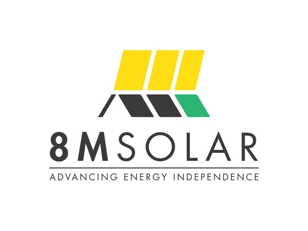 Logo of solar panel company 8M Solar