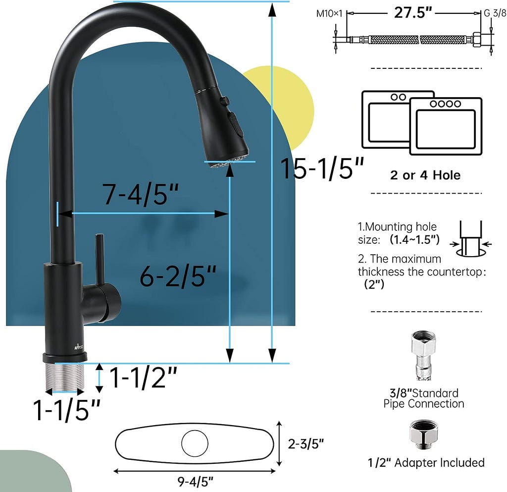 APPASO Kitchen Faucets with Soap Dispenser, Solid Stainless Steel Kitchen Faucet with Pull Down Sprayer 3 Modes, Brushed Nickel Modern Kitchen Sink Faucets with Sprayer, High Arch Single Handle Faucet