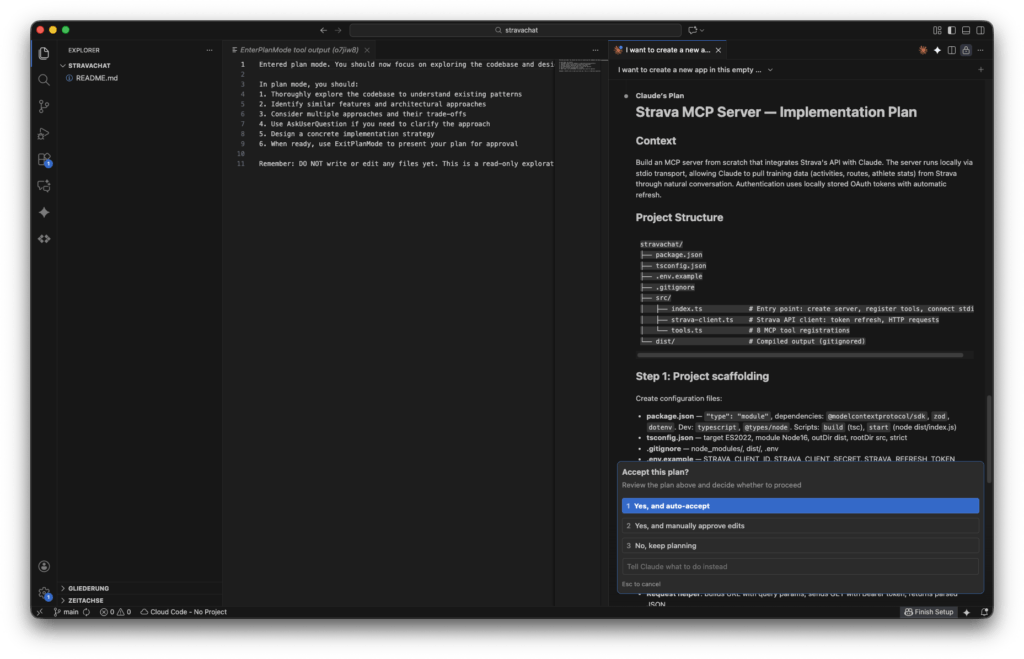 Claude Code created an implementation plan