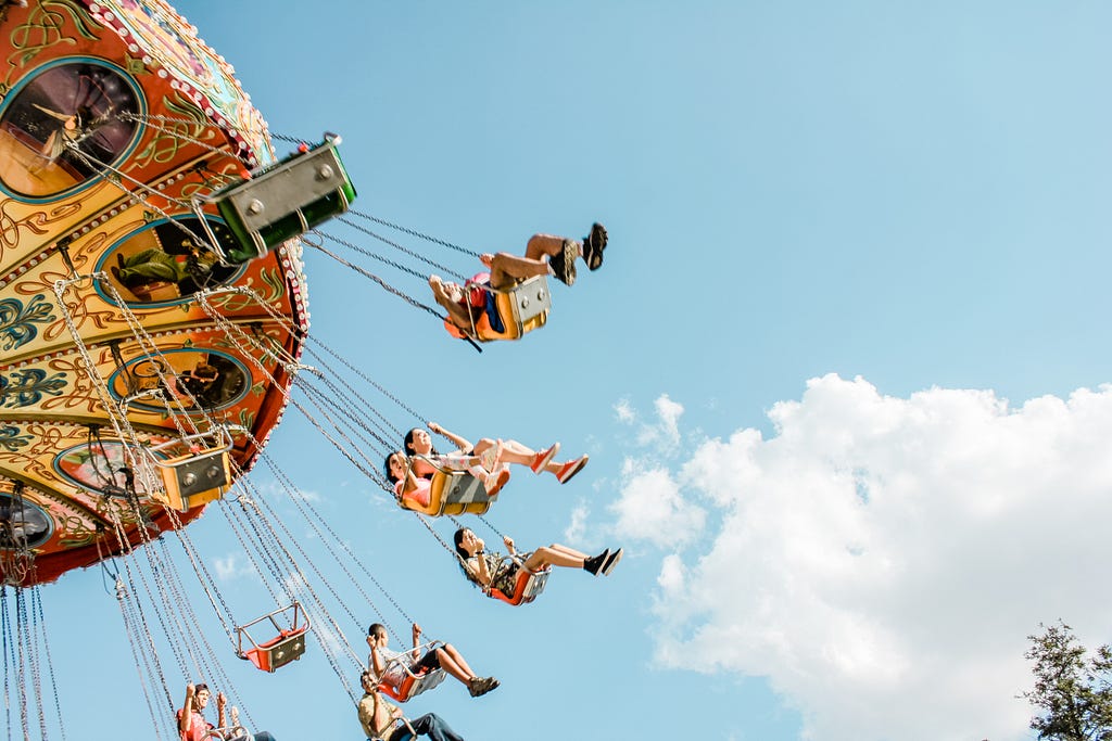 Picture of the gentle swings at an amusement park