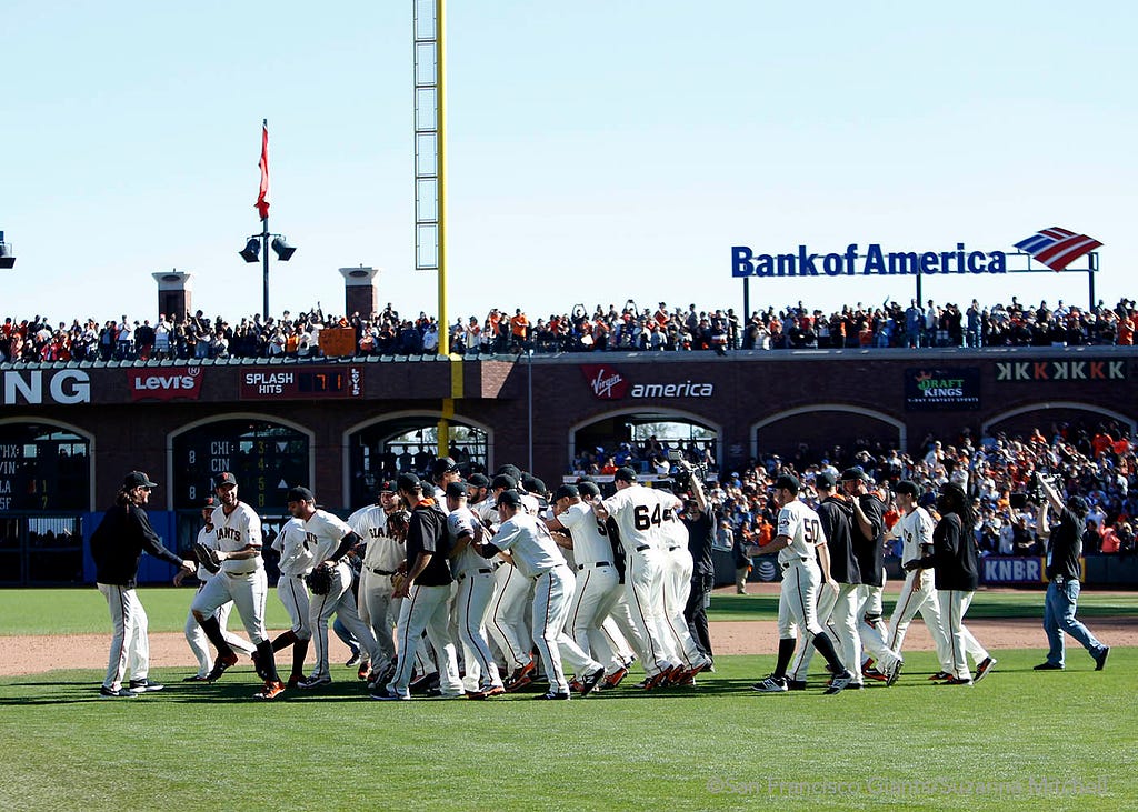 The team celebrates after clinching a position in the Wild Card game.