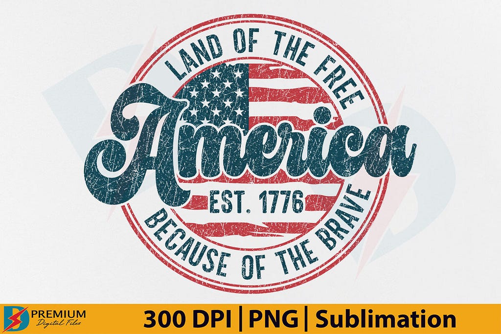 4th of July PNG, Retro America Patriotic Graphic T-shirt Designs