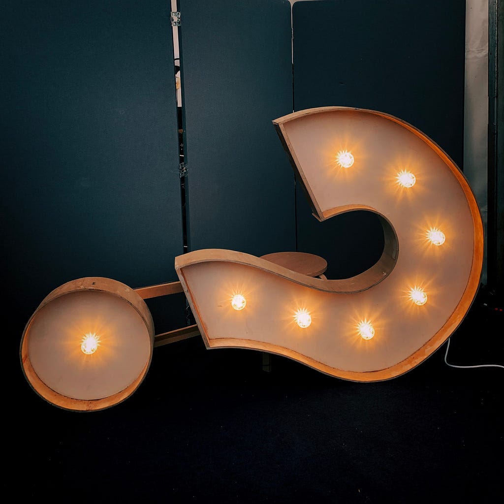A question mark lamp