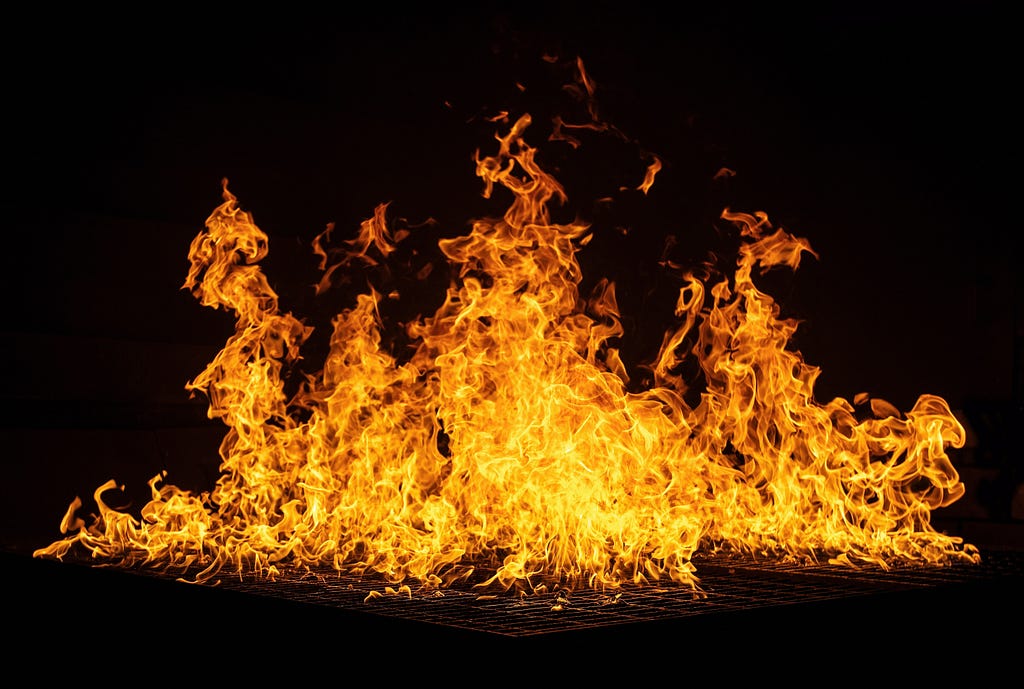 A picture of a fire.