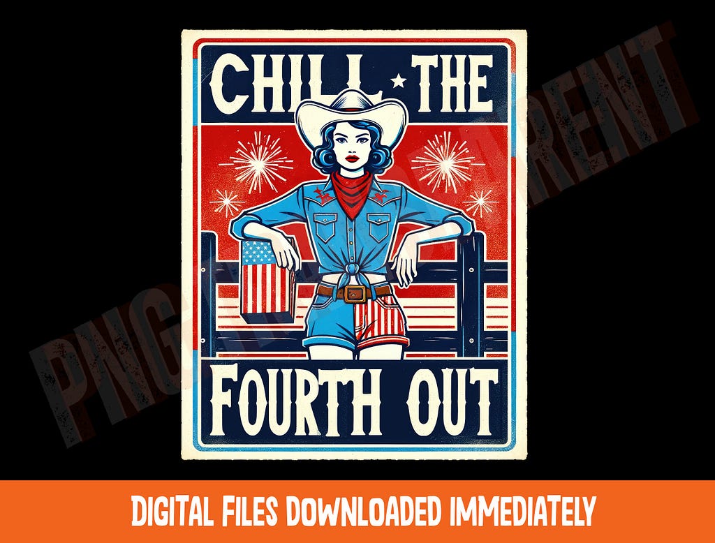 Chill the Fourth out Png, 4th of July Gráfico Designs de Camisetas Por DeeNaenon