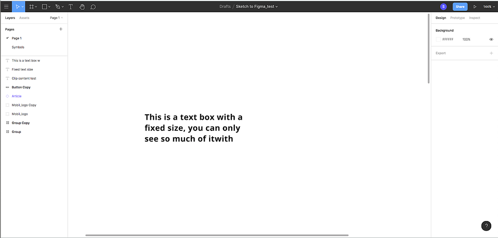 Text view in Figma