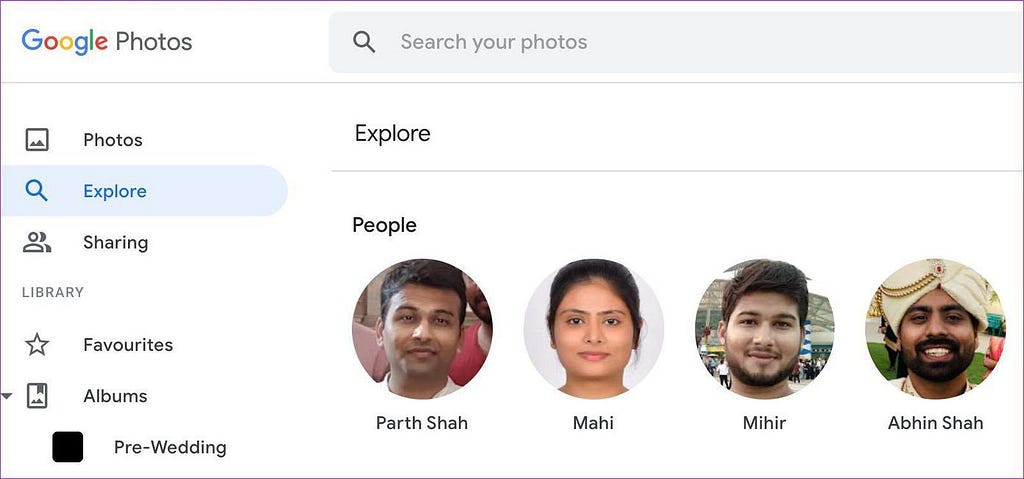 Google face grouping