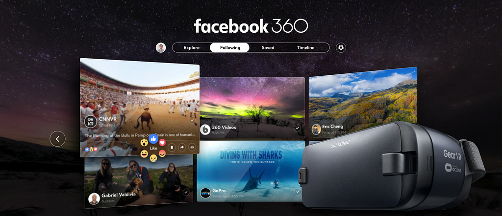 Facebook 360 Virtual Reality product