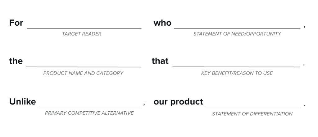 Product vision template.