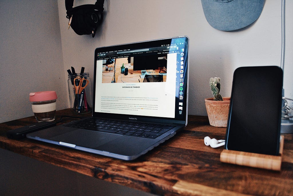 A computer displaying a newsletter blog post from Substack