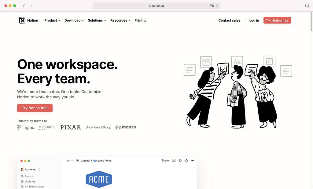 Notion Landing Page