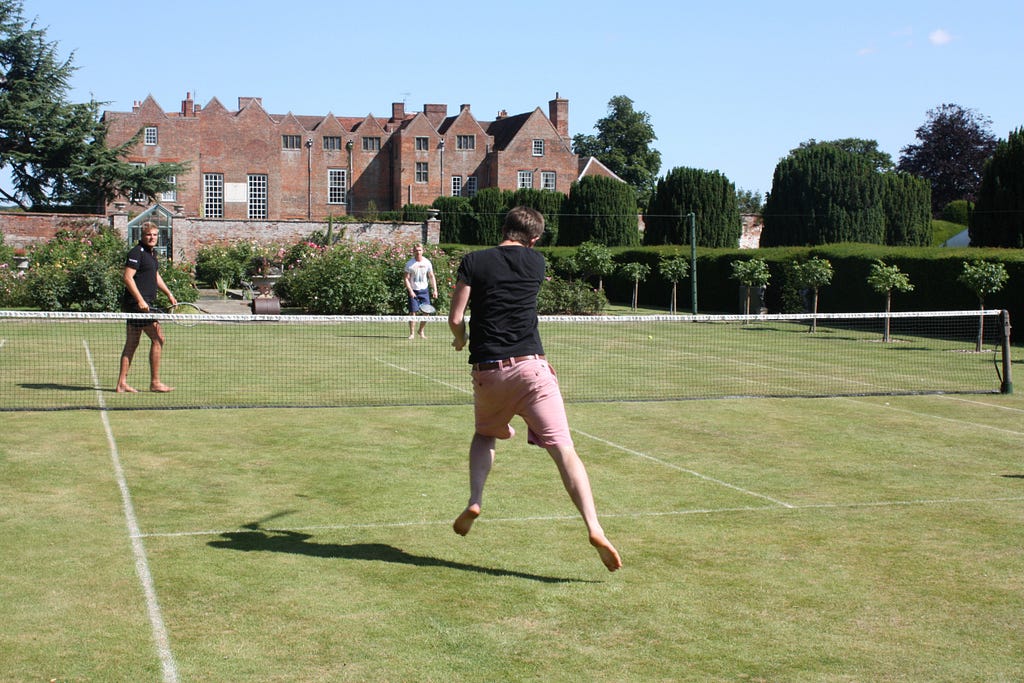 Charlie Playing Tennis at Glemham Hall