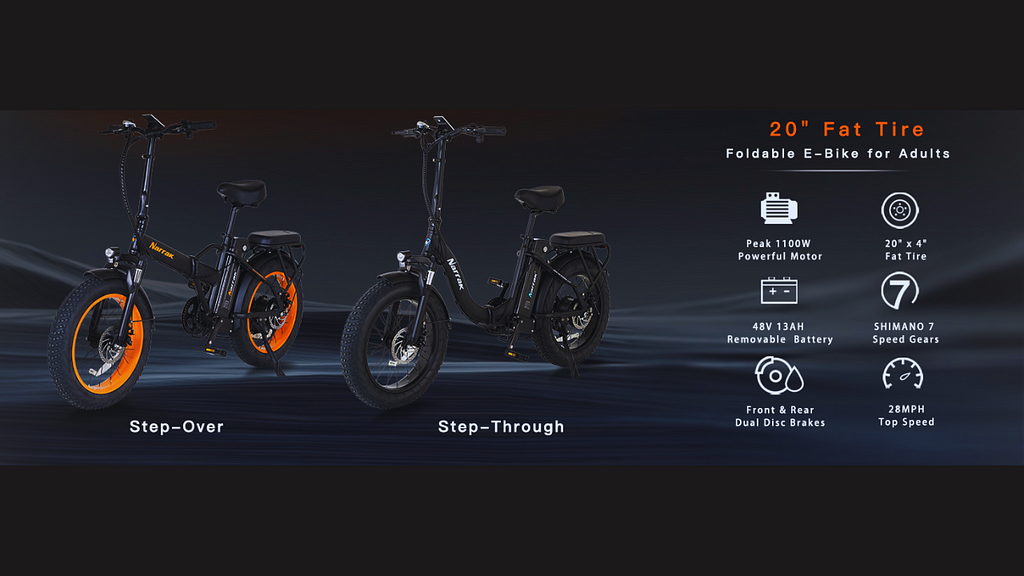 Fat Tire Folding Electric Bike with 48V Lithium Battery and 1100W Motor