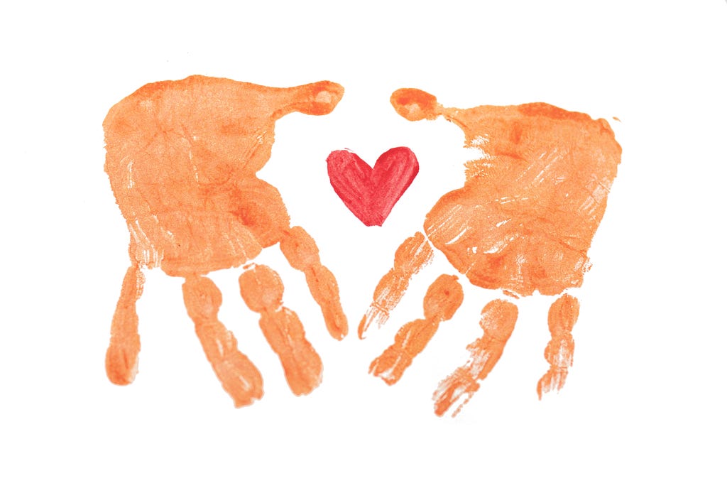 a picture of painted handprints
