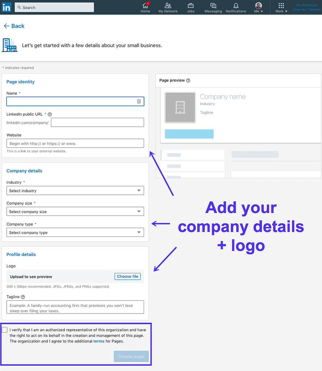 Create A Company Page On Linkedin