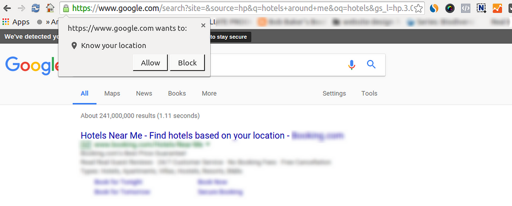 local SEO | Google asks for location to personalise result | SpokenTwice