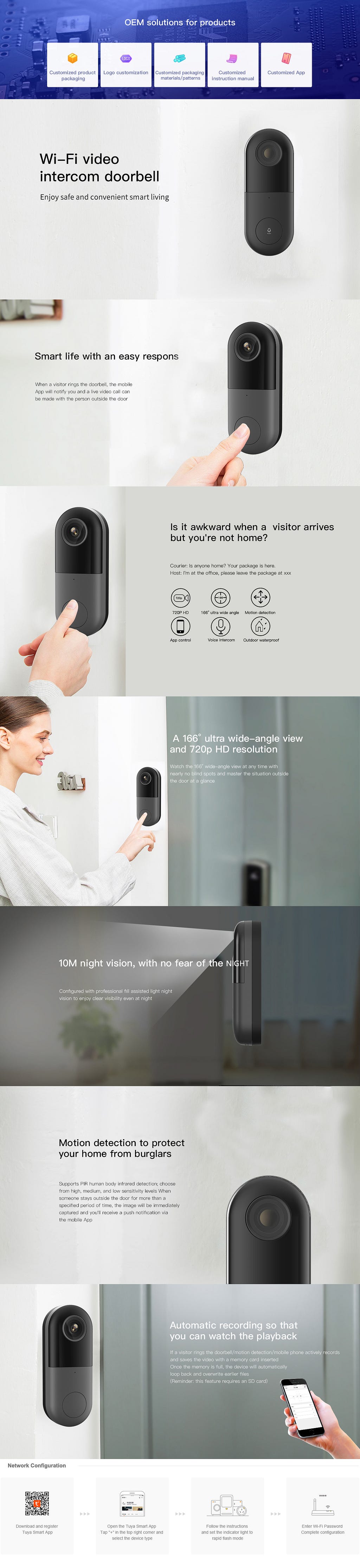 กริ่งประตู มีกล้อง ดูผ่านมือถือ doorbell Video Door Phone, Videophone, Video Intercom