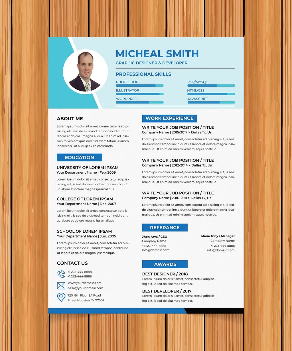 Resume CV Template Codester