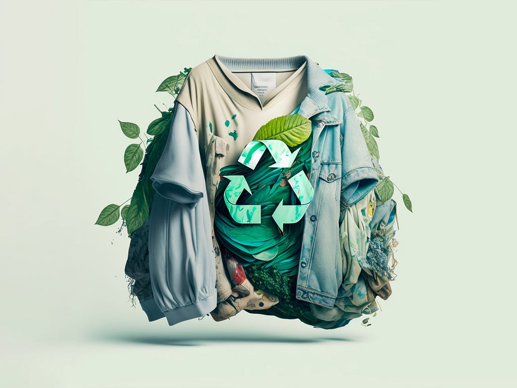 Picture showing recycling the clothes and shoes.