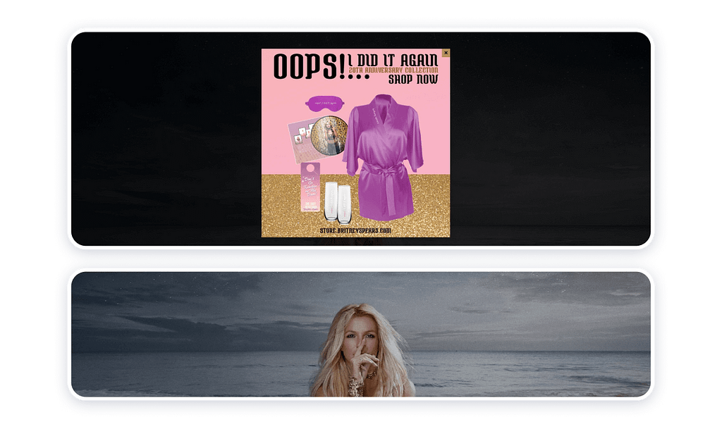 Britney Spears website examples