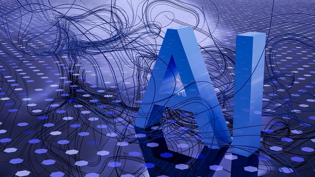 an image of written AI on it referring to Artificial Intelligence