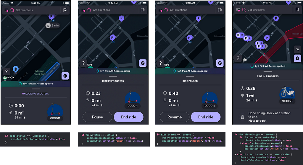 More variants for ride state and UI elements