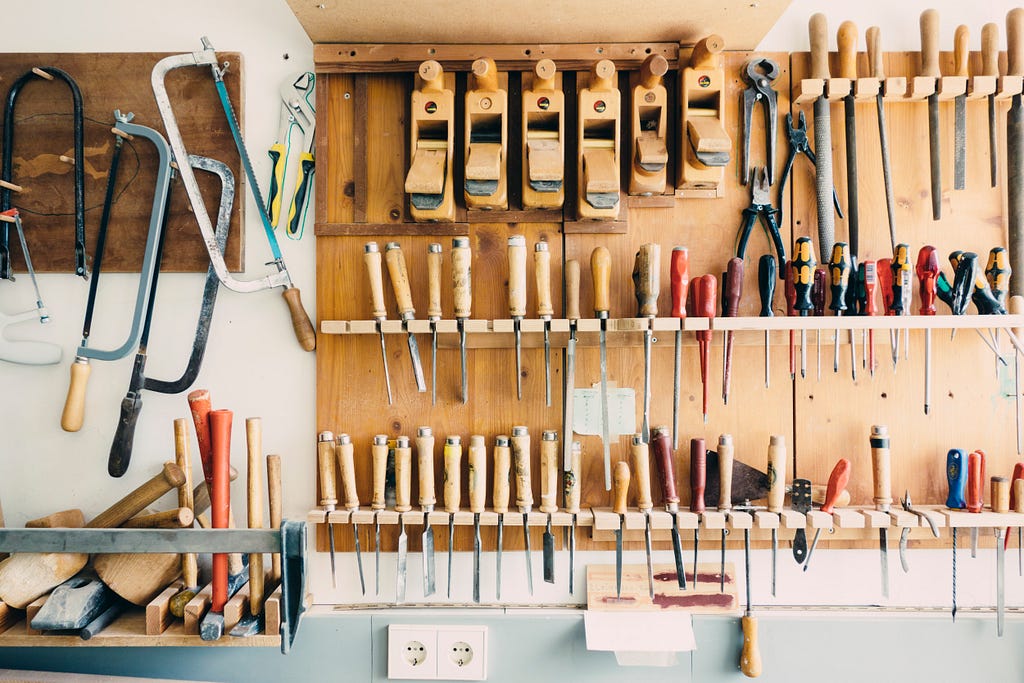 Rack full of tools