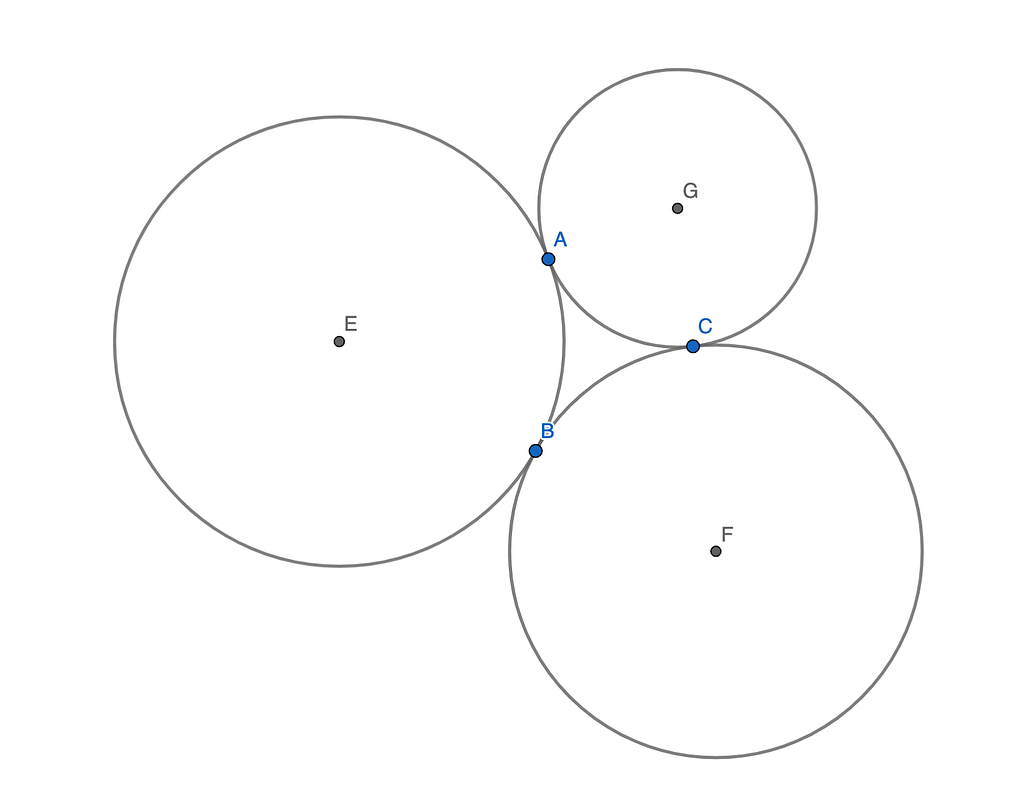 Three pairwise-tangent circles