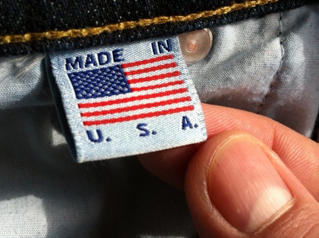 A label stating the product was 'Made in the USA'.