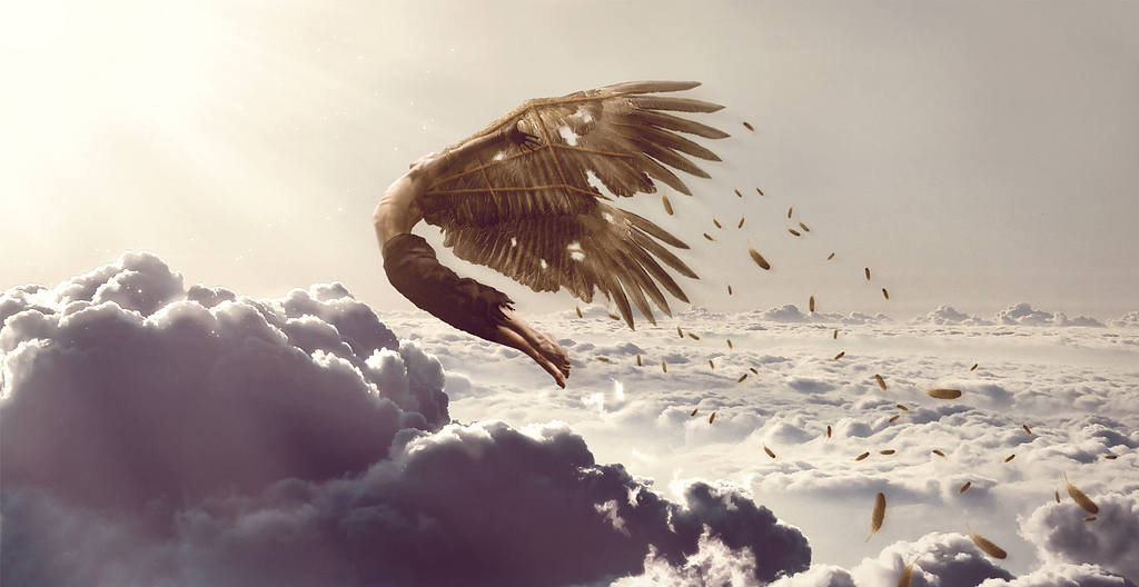 The leap of Icarus Poem by Ahlam Ben Saga and photo artwork by reyed33 on Deviantart.com