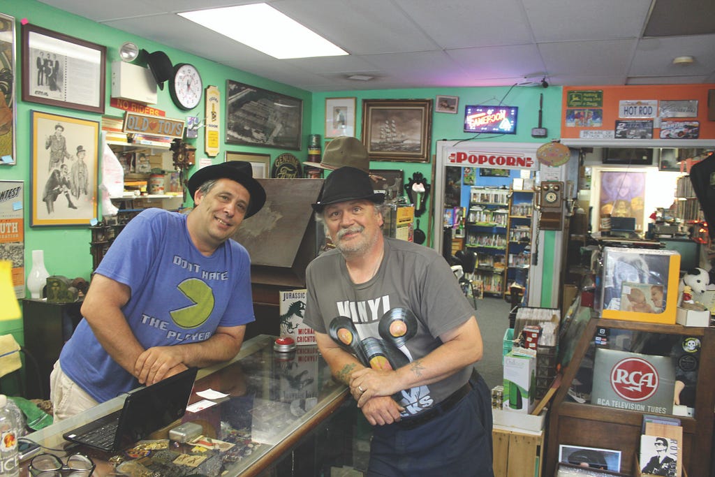 Co-owners Dave Allen and George Hagerty (above) opened Allen’s Attic last year. The store includes a room of old video games (below) along with more traditional nostalgia and novelty items.  
