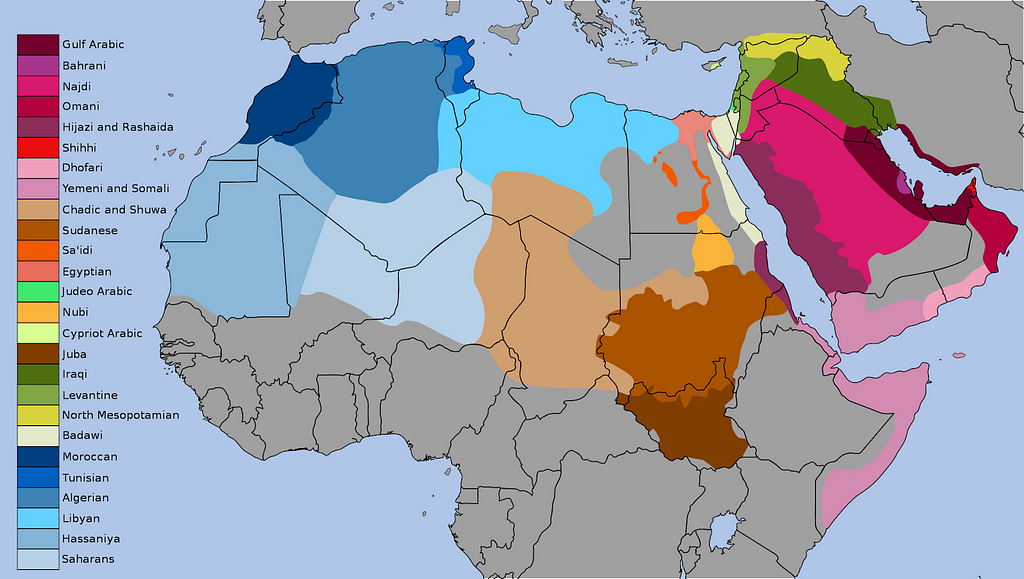 Arabic dialects (image source: Wikipedia)