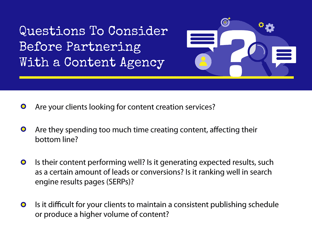 Questions to consider before partnering with a content agency.