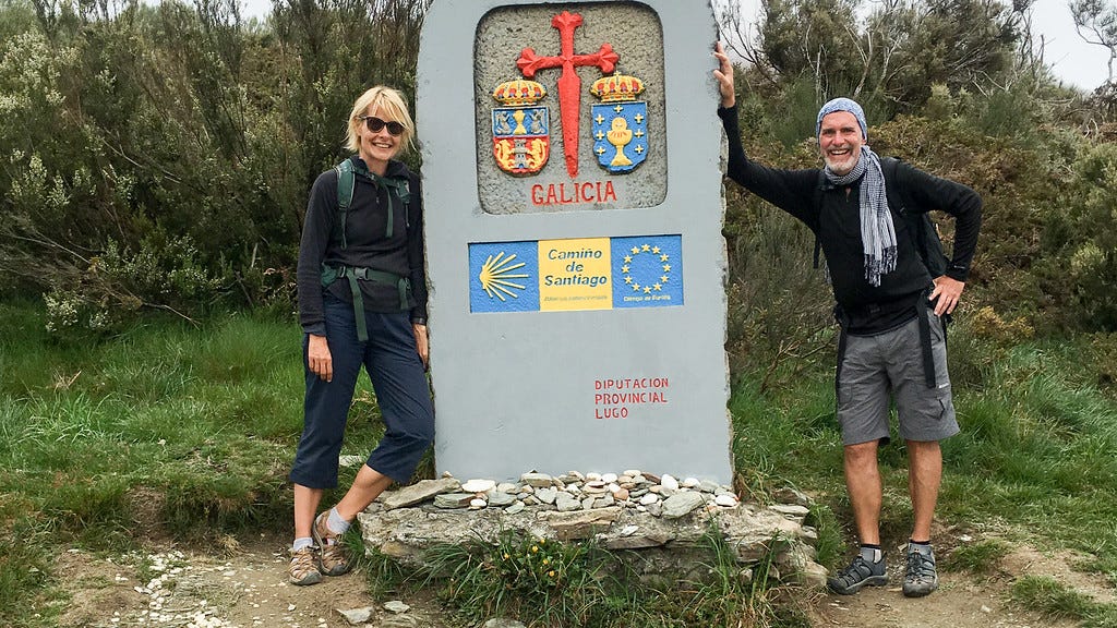 Jon and Sarah Crossing Into Galicia on the Last Leg of the Camino de Santiago