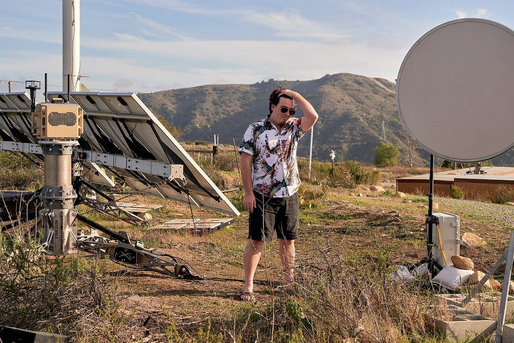 Palmer Luckey, a founder of Anduril, among the equipment at his company’s testing range, New York Times