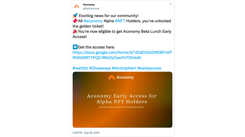 Aconomy Beta Launch Early Access for Early Adopters