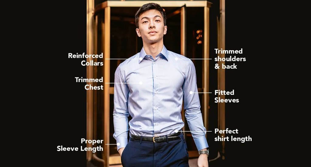 Nimble Made detailed visual guide of slim dress shirt fit