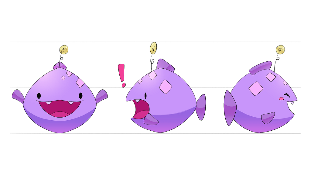 Angular mascot character. It’s an animated anglerfish.