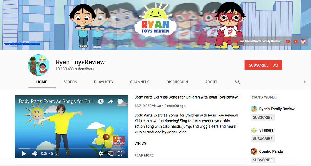 Ryan ToysReview highest-paid social media influencers