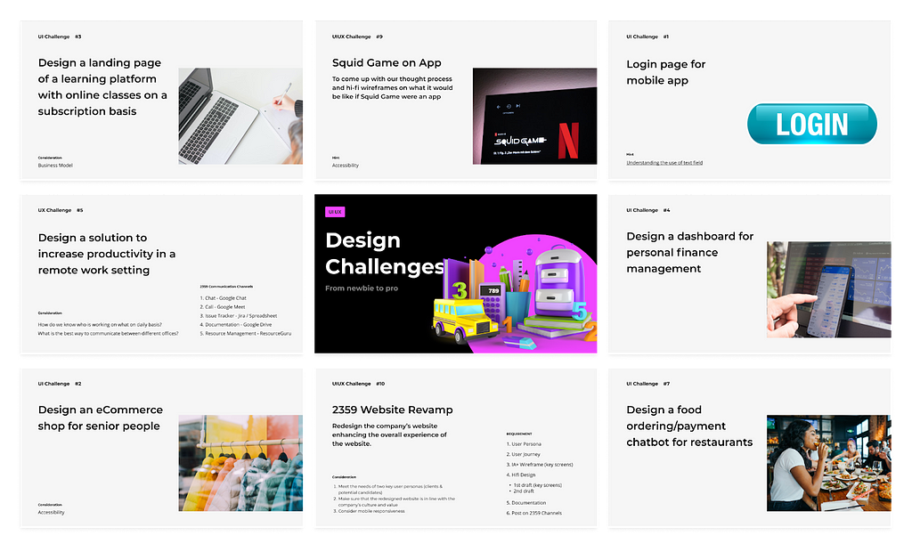 list of UIUX design challenges