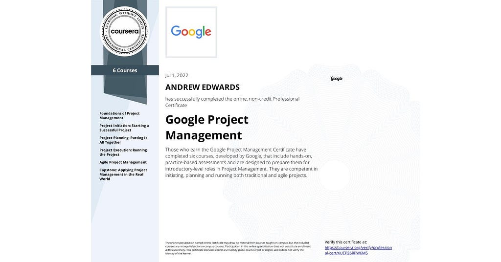 Google Project Management: Professional Certificate: Unlock Success