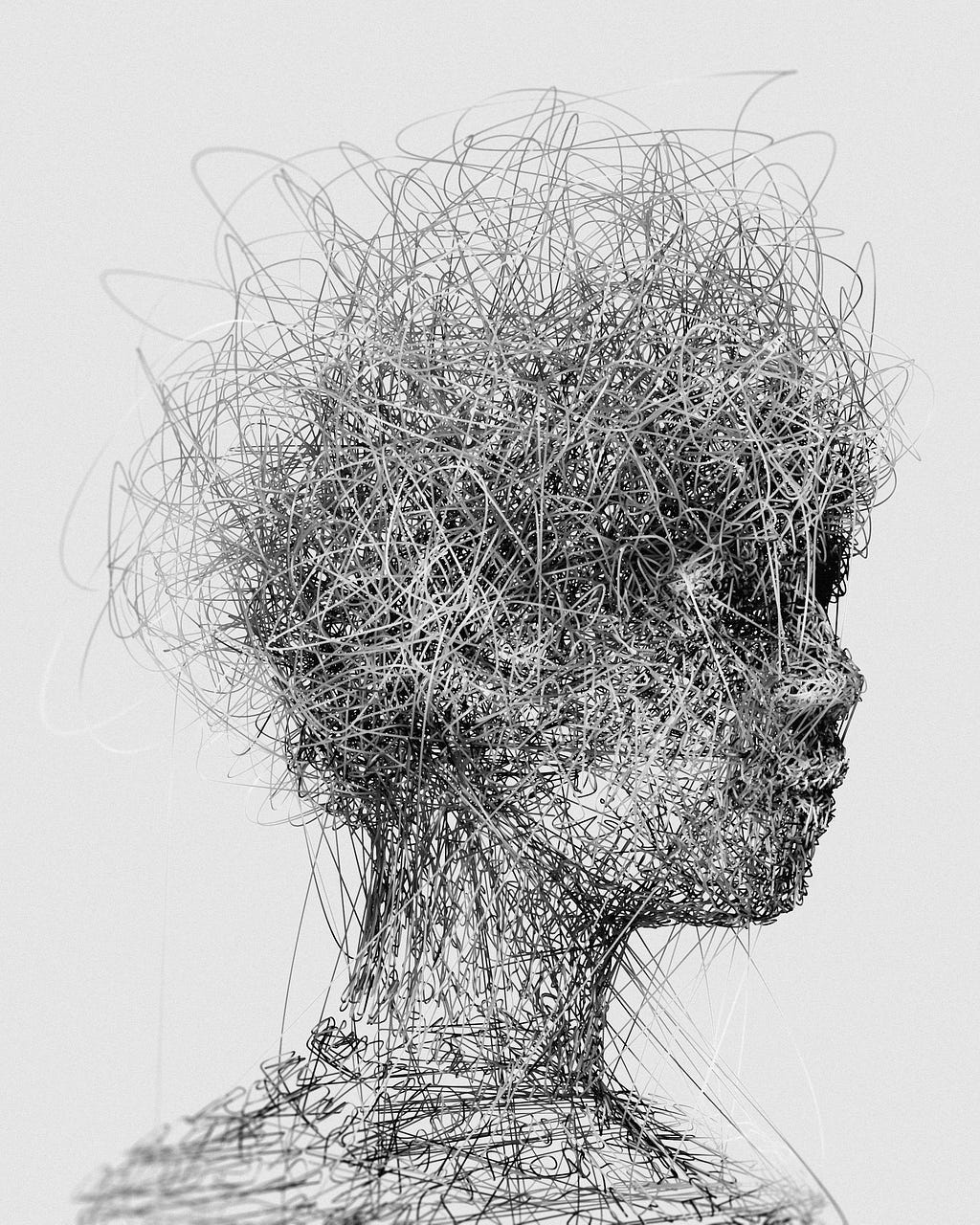 A tangled image of a person