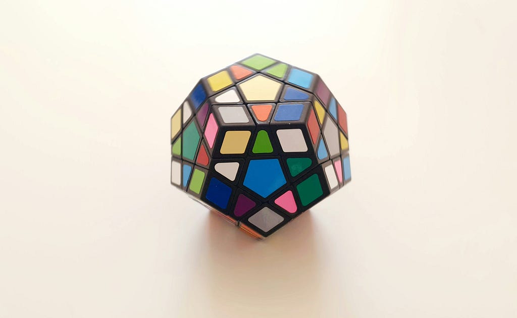 Megaminx cube kept on the table