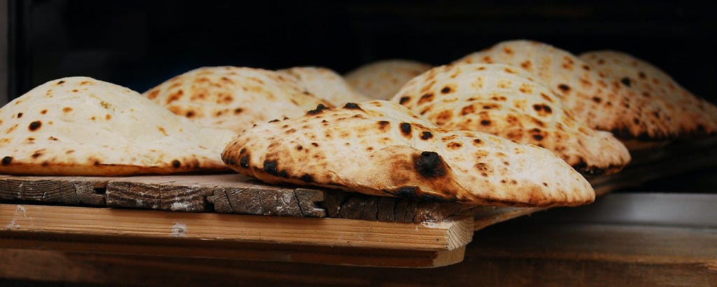 freshly baked flatbreads