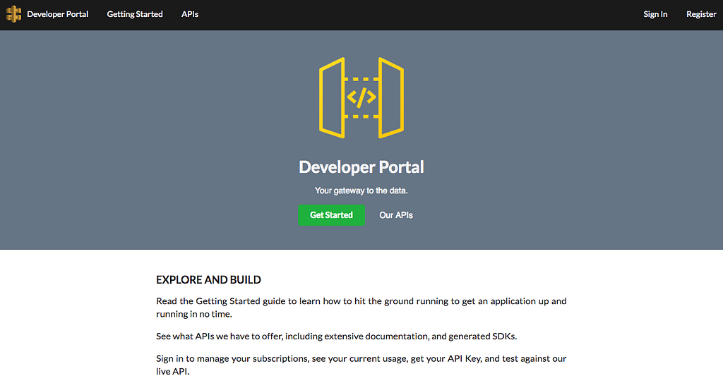 API Gateway Developer Portal
