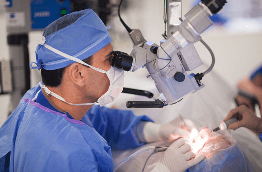 Surgeon performing Cataract surgery