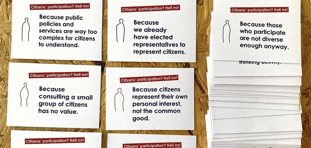 Photo of the Citizen Participation? Hell No! Card game.